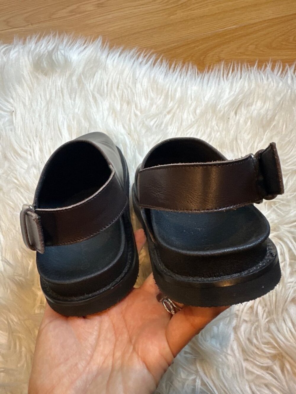 Pilcro Leather Mule Clogs Brown Size 36 Slip-On Back Strap Minimalist Boho - Picture 10 of 10